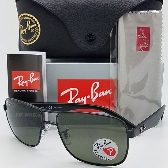 Ray-Ban Polarized Sunglasses Black w/Green Lens main image 5